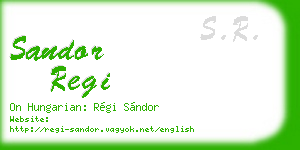 sandor regi business card